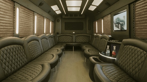 Interior of Peoria Party Bus Company's 30 Passenger Party Bus in Peoria