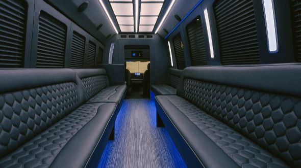 Interior of Scottsdale Party Bus Company's 30 Passenger Party Bus in Scottsdale