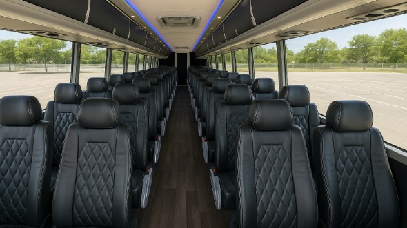 Interior of Tempe Party Bus Company's 40 Passenger Charter Bus in Tempe