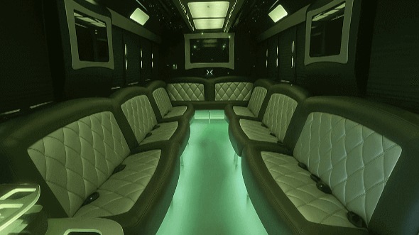 Interior of Glendale Party Bus Company's 40 Passenger Party Bus in Glendale