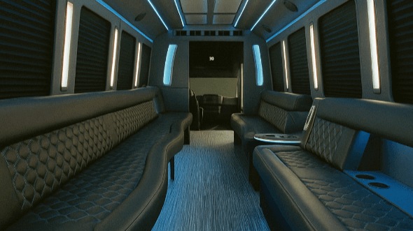 Interior of Phoenix Party Bus Company's 50 Passenger Party Bus in Phoenix
