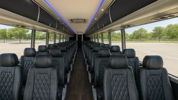 Interior of Tempe Party Bus Company's 55 Passenger Charter Bus in Tempe