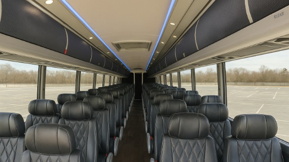 Interior of Tempe Party Bus Company's 56 Passenger Charter Bus in Tempe