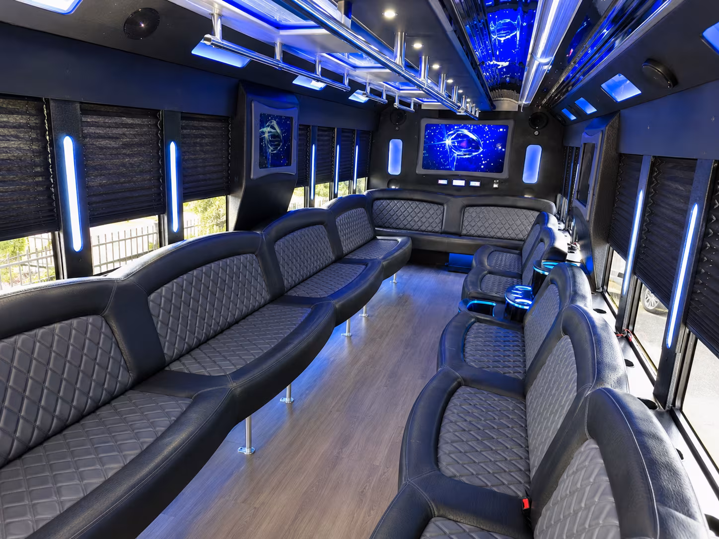 Tempe Wedding Transportation party bus interior