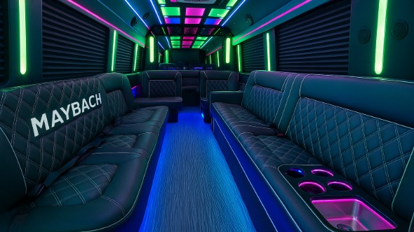 Tempe 40 passenger party bus interior